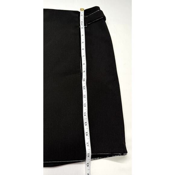 White House Black Market Faux-Wrap Boot Skirt w/ Faux Leather Trim Size 2 - Picture 9 of 11